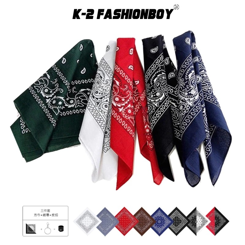 【K-2】花變形蟲紋bandana圍巾