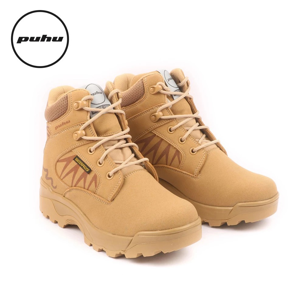 【PUHU彪琥 輕量防水登山靴-男款沙漠色】