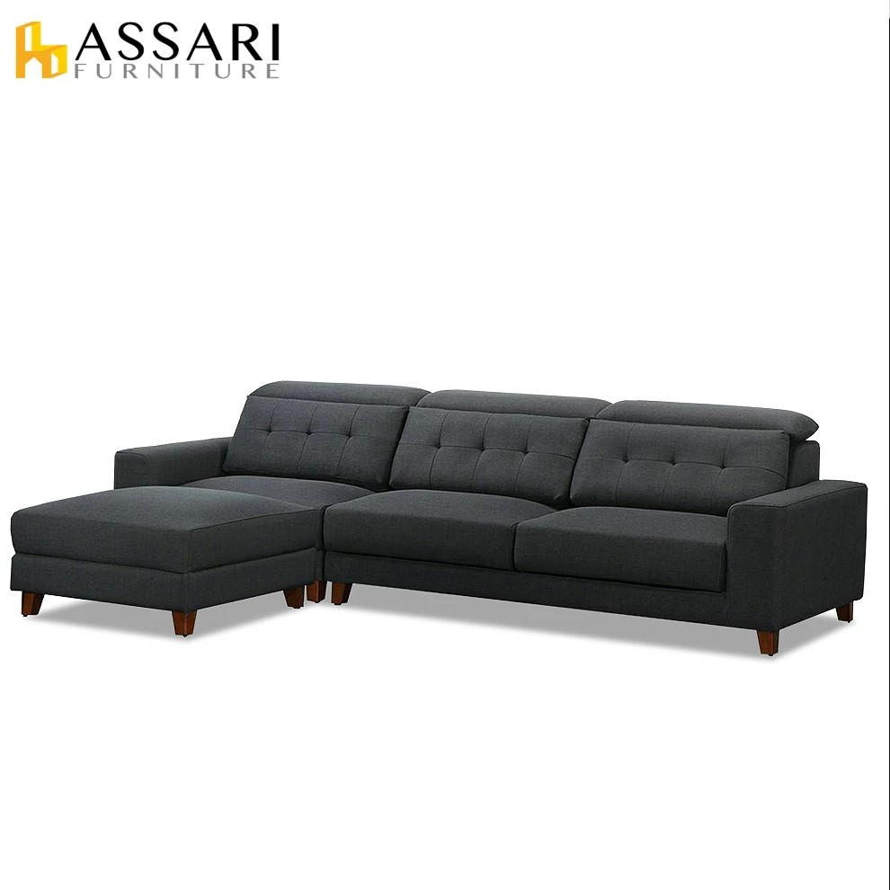 ASSARI-艾德蒙大L型貓抓皮沙發