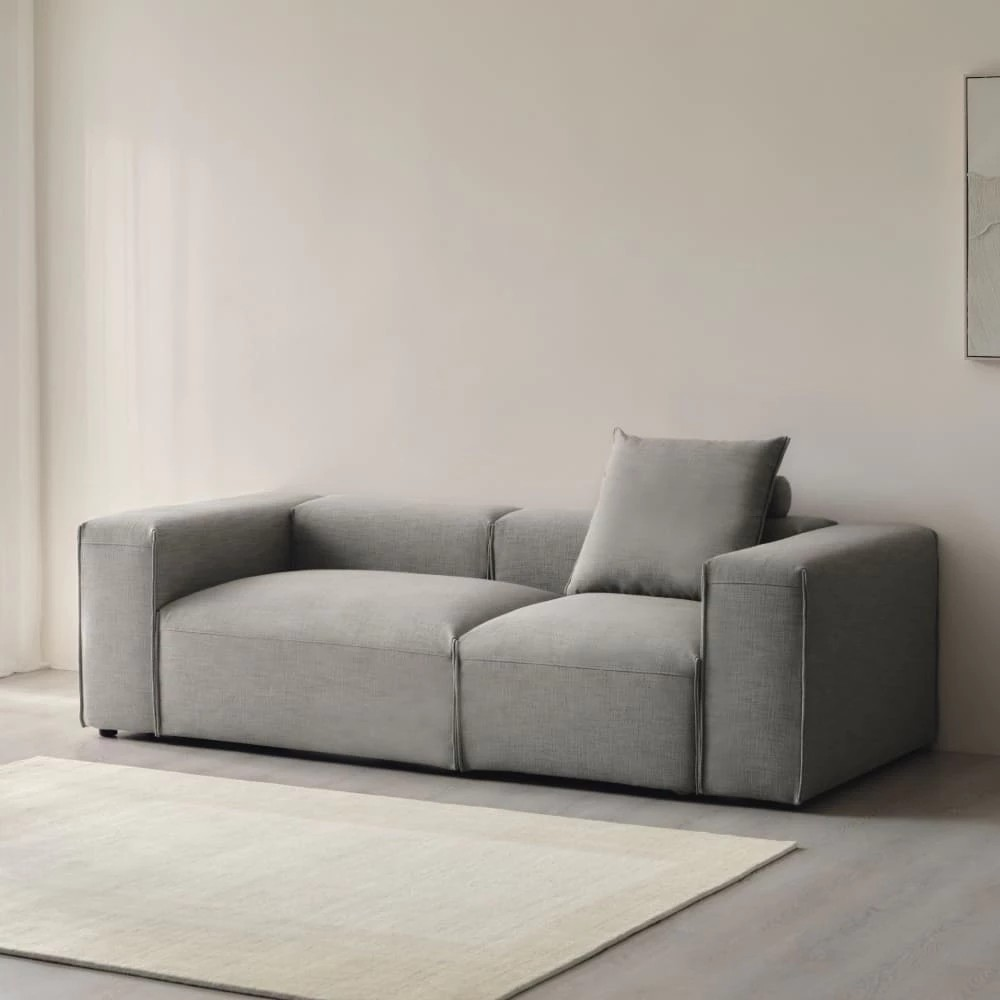 【iloom 怡倫家居】PLOCO 防潑水/亞麻混紡3人座沙發