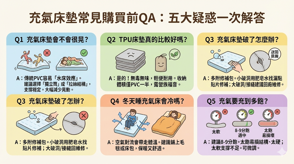 充氣床墊常見購買前QA