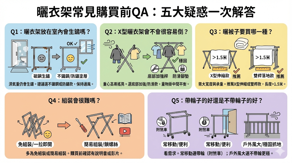曬衣架常見購買前QA
