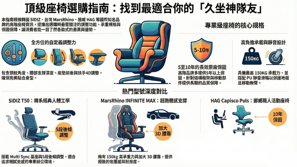 2026五款人氣高階人體工學椅深度評比