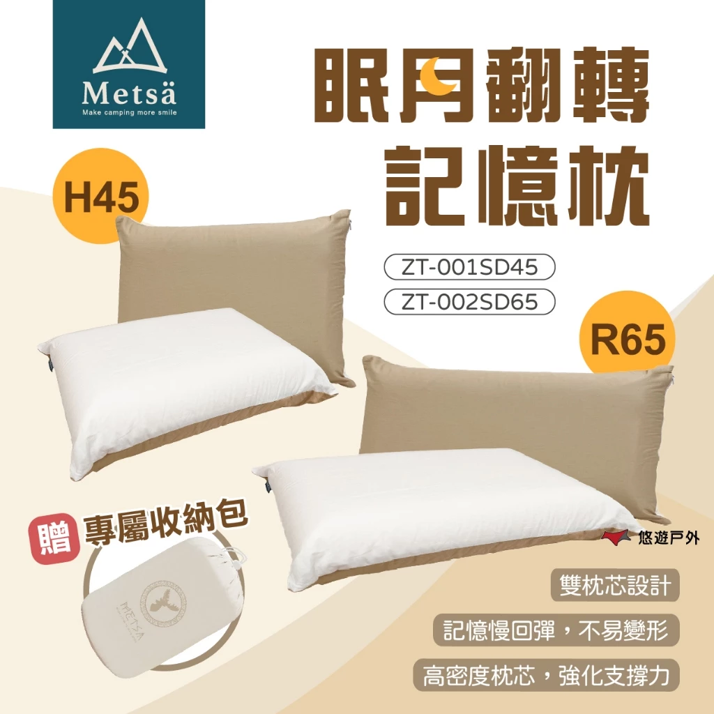 【Metsa 米特薩】眠月翻轉記憶枕