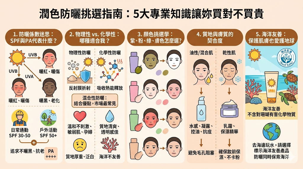 挑適合自己的潤色防曬