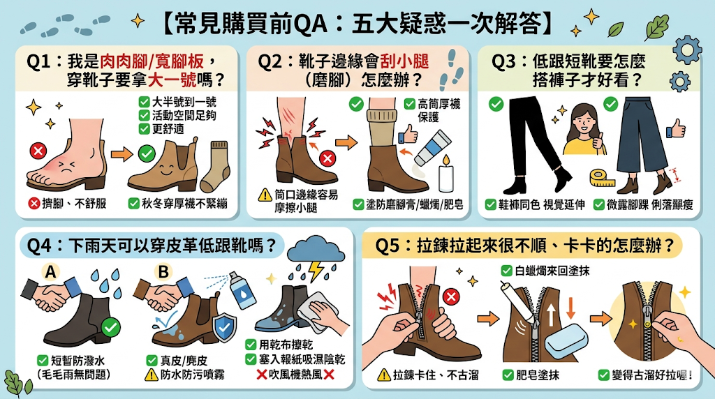 低跟靴疑難雜症 Q&A